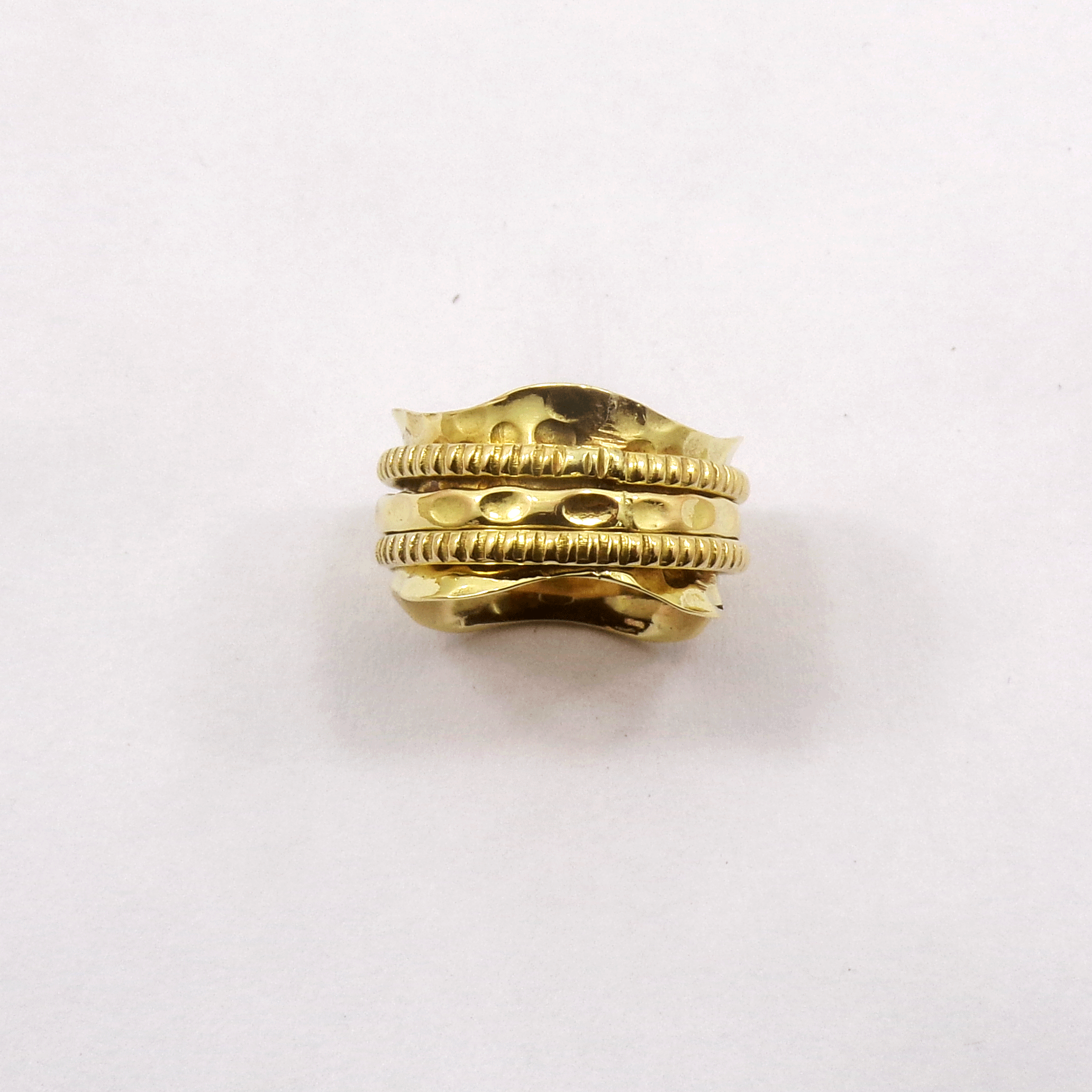Ring Size - 8 Brass Spinner Ring D - BSPR998 18K Gold Plated Brass Spinner Challa Fashion Finger Ring
